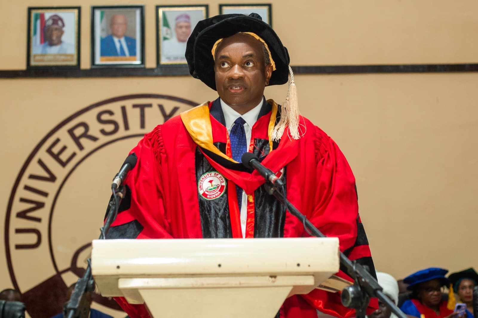 Dr. Udom Inoyo giving his speech at the ceremony