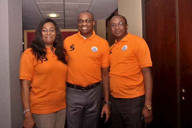 L-R, Chairperson of Inoyo Toro Foundation, Mrs. Ntekpe Inoyo; Founder, Mr. Udom Inoyo; and Mr. Usen Udoh of Accenture