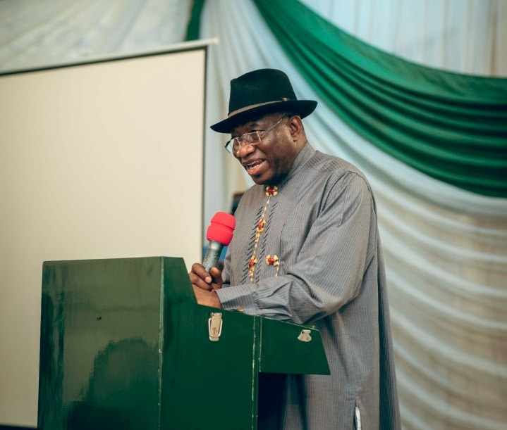 Dr. Goodluck Ebele Jonathan delivering the keynote address